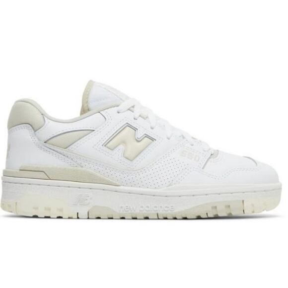 New Balance Shoes - New Balance 550 Silver Burch White & Tan Trendy Sneaker Lace Up Women’s Size 9